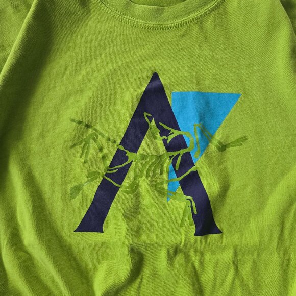 Arc'teryx | lime green graphic print gorpcore cotton t-shirt | MENS L - Picture 2 of 8